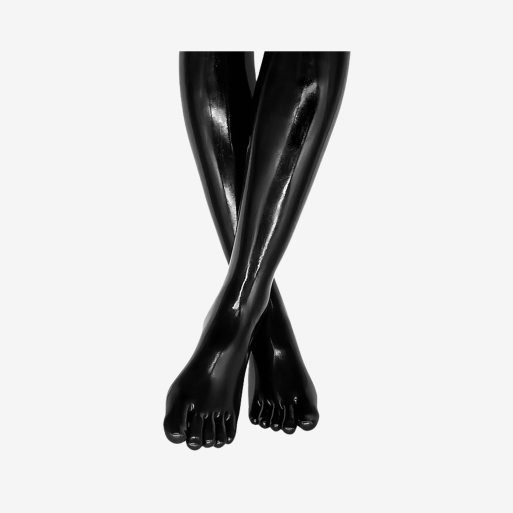 Latexsocken in Wadenlänge