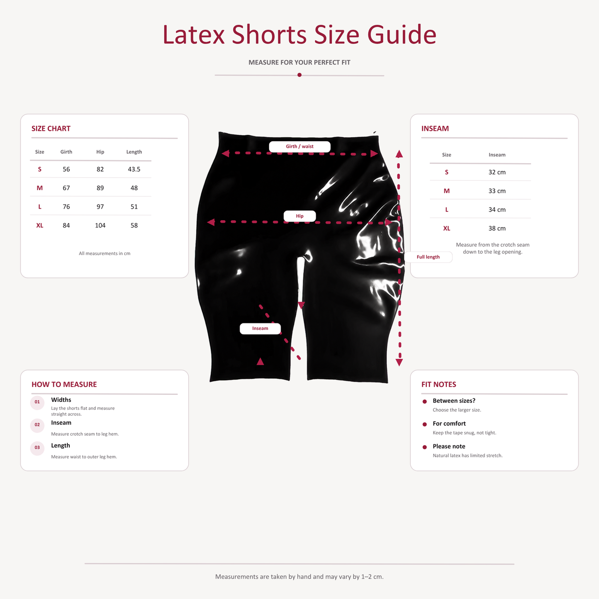 Latex Boxershorts im Radler-Schnitt